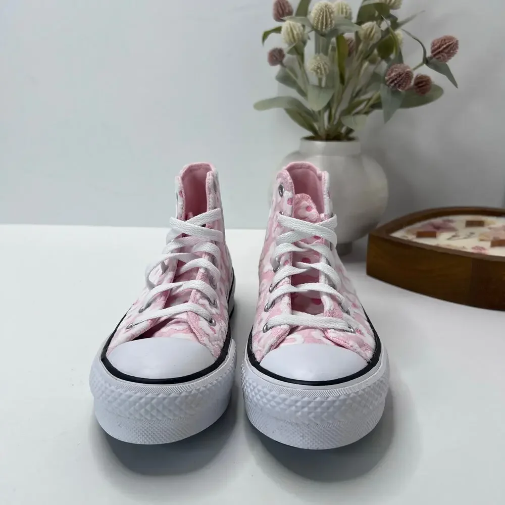 Converse Chuck Taylor All Star Floral High Top Sneaker Pink White Girl's 2